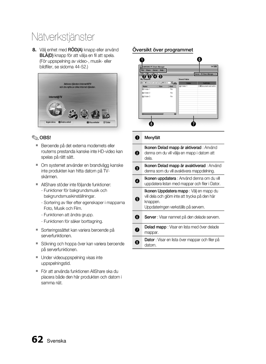 Samsung HT-C5530/XEE, HT-C5550/XEE, HT-C5500/XEE manual Översikt över programmet 