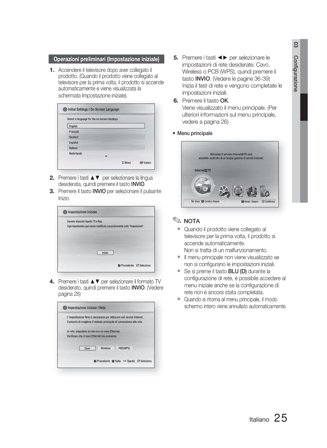 Samsung HT-C5800/XEF manual Premere il tasto Invio per selezionare il pulsante Inizio, Non si tratta di un malfunzionamento 