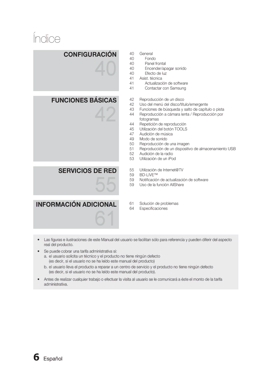 Samsung HT-C5800/XEF manual Índice 