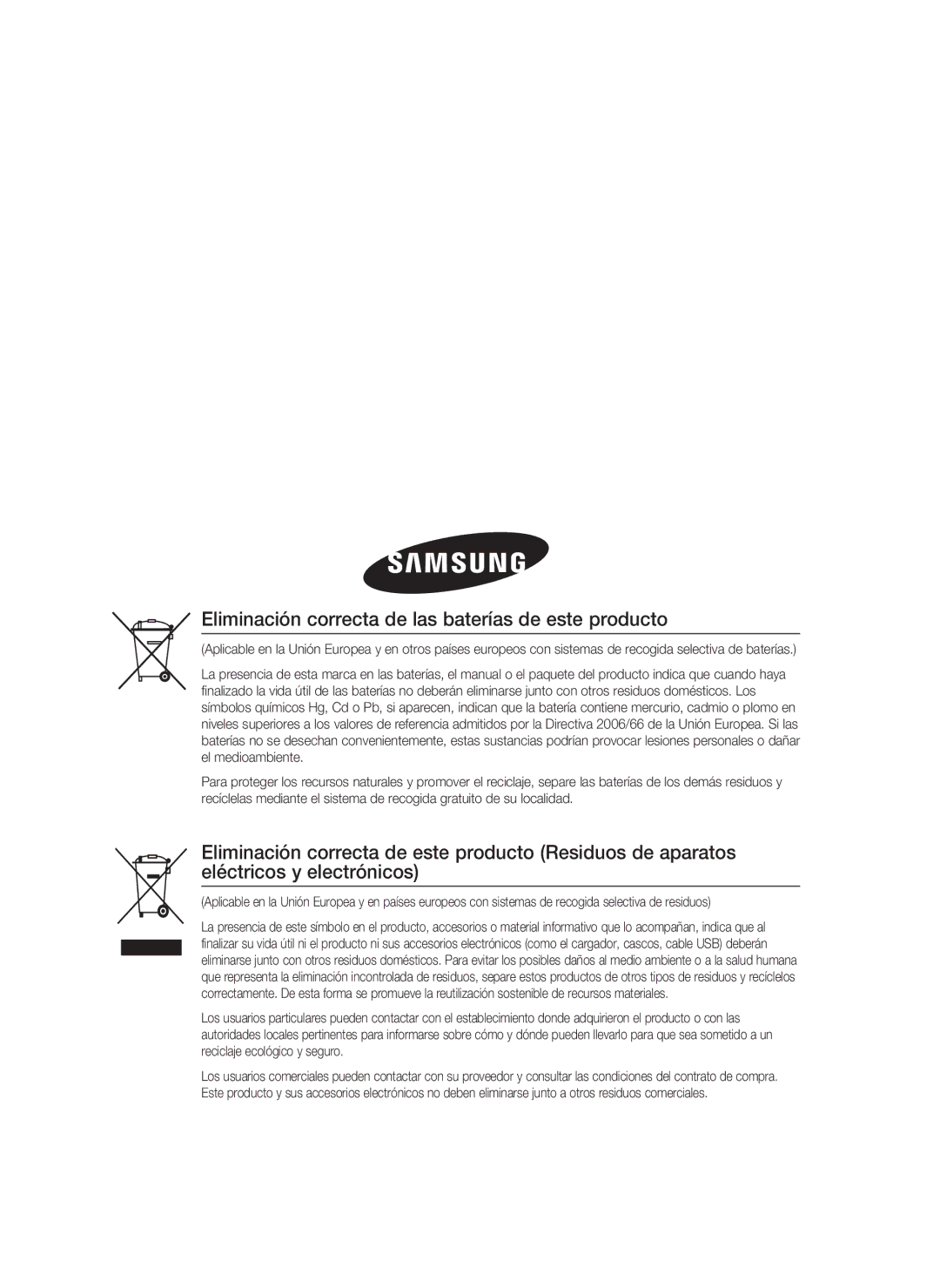 Samsung HT-C5800/XEF manual Eliminación correcta de las baterías de este producto 