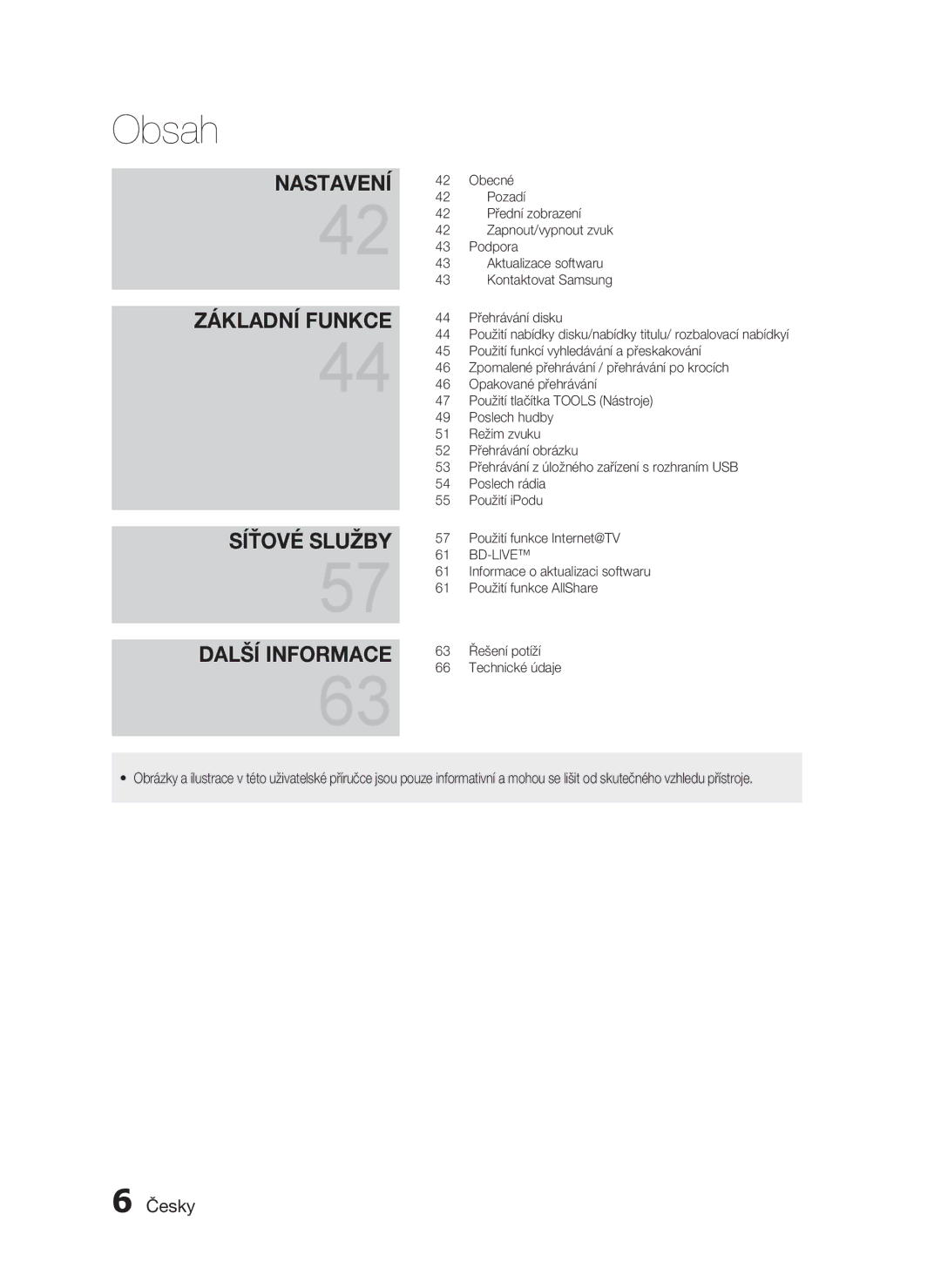 Samsung HT-C5900/EDC manual Síťové Služby Další Informace 