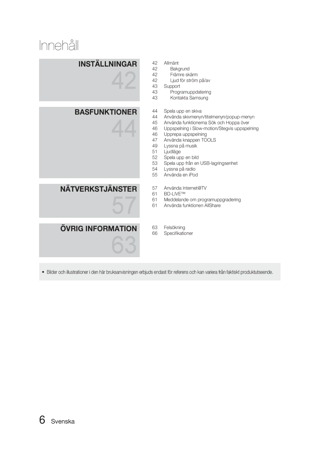 Samsung HT-C5900/XEE manual Nätverkstjänster Övrig Information 