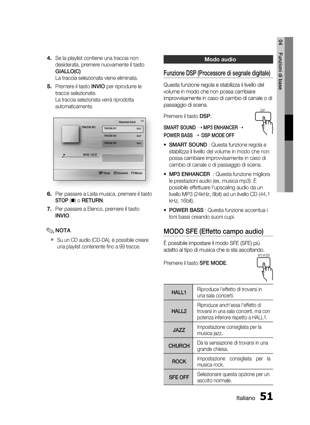 Samsung HT-C5900/XEF manual Modo SFE Effetto campo audio, Modo audio 