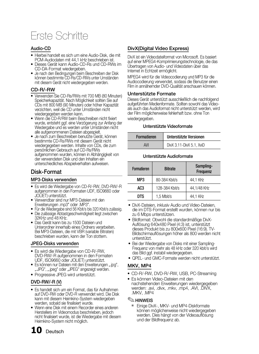 Samsung HT-C5900/XEN, HT-C5900/EDC manual Disk-Format 