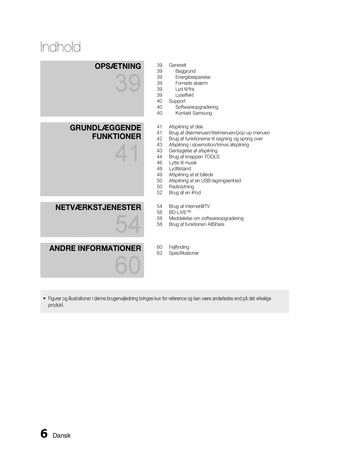 Samsung HT-C6200/XEE manual Netværkstjenester Andre Informationer 