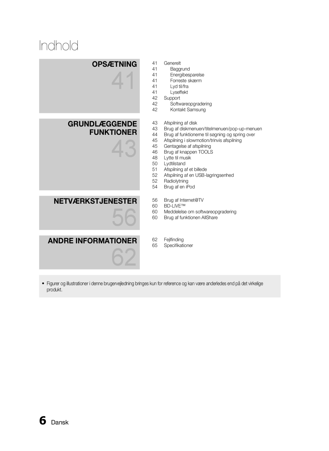 Samsung HT-C6500/XEE manual Netværkstjenester Andre Informationer 