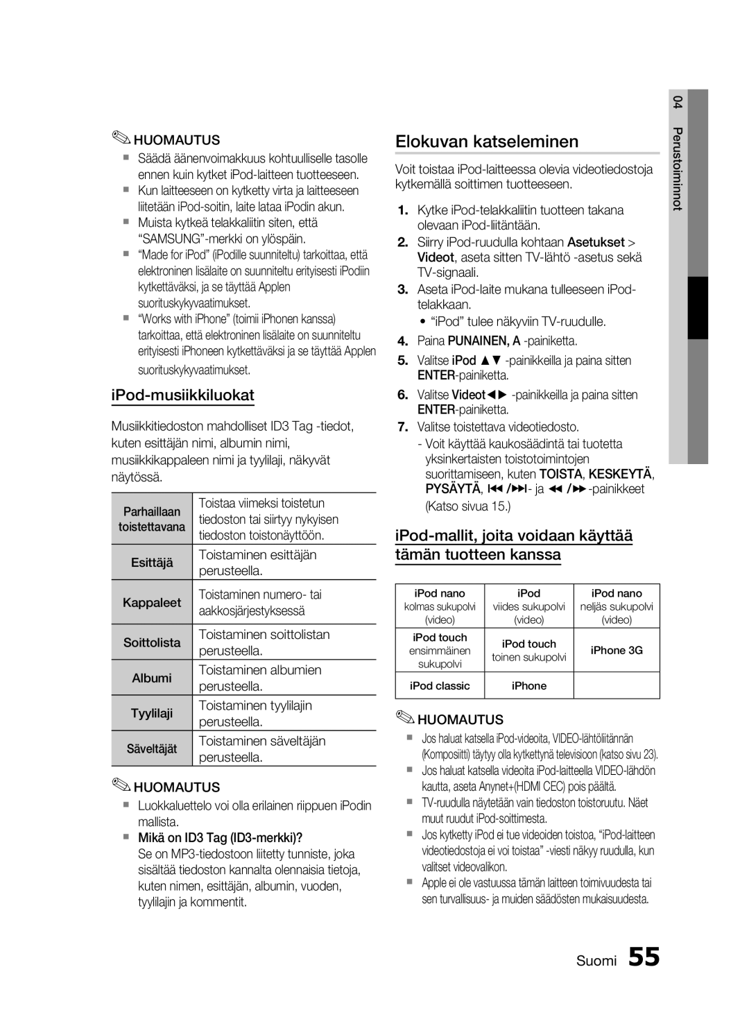 Samsung HT-C6500/XEE manual Elokuvan katseleminen, Tiedoston toistonäyttöön, Toistaminen säveltäjän, Katso sivua 