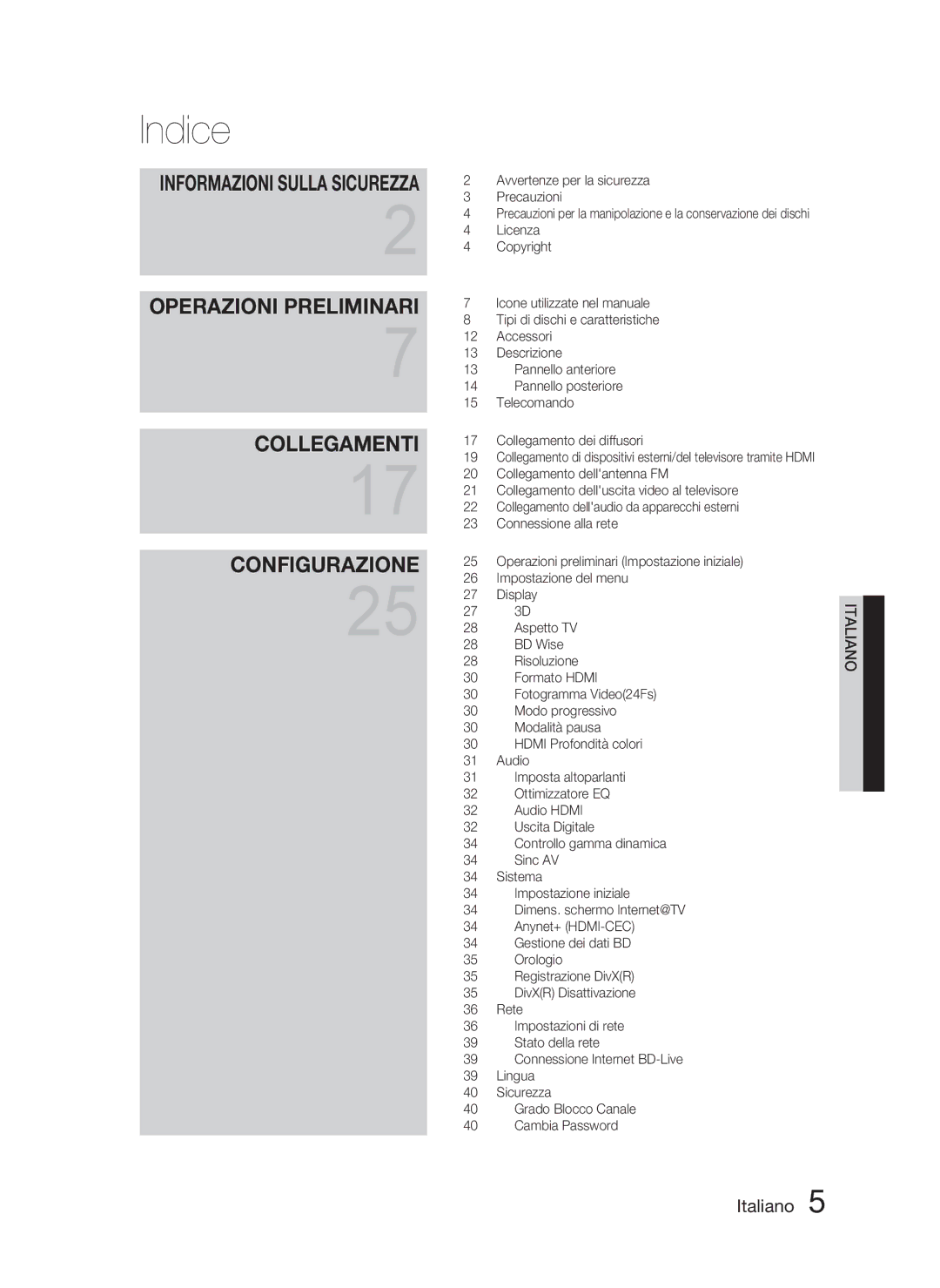 Samsung HT-C6800/XEF, HT-C6800/EDC, HT-C6800/XEN manual Indice 