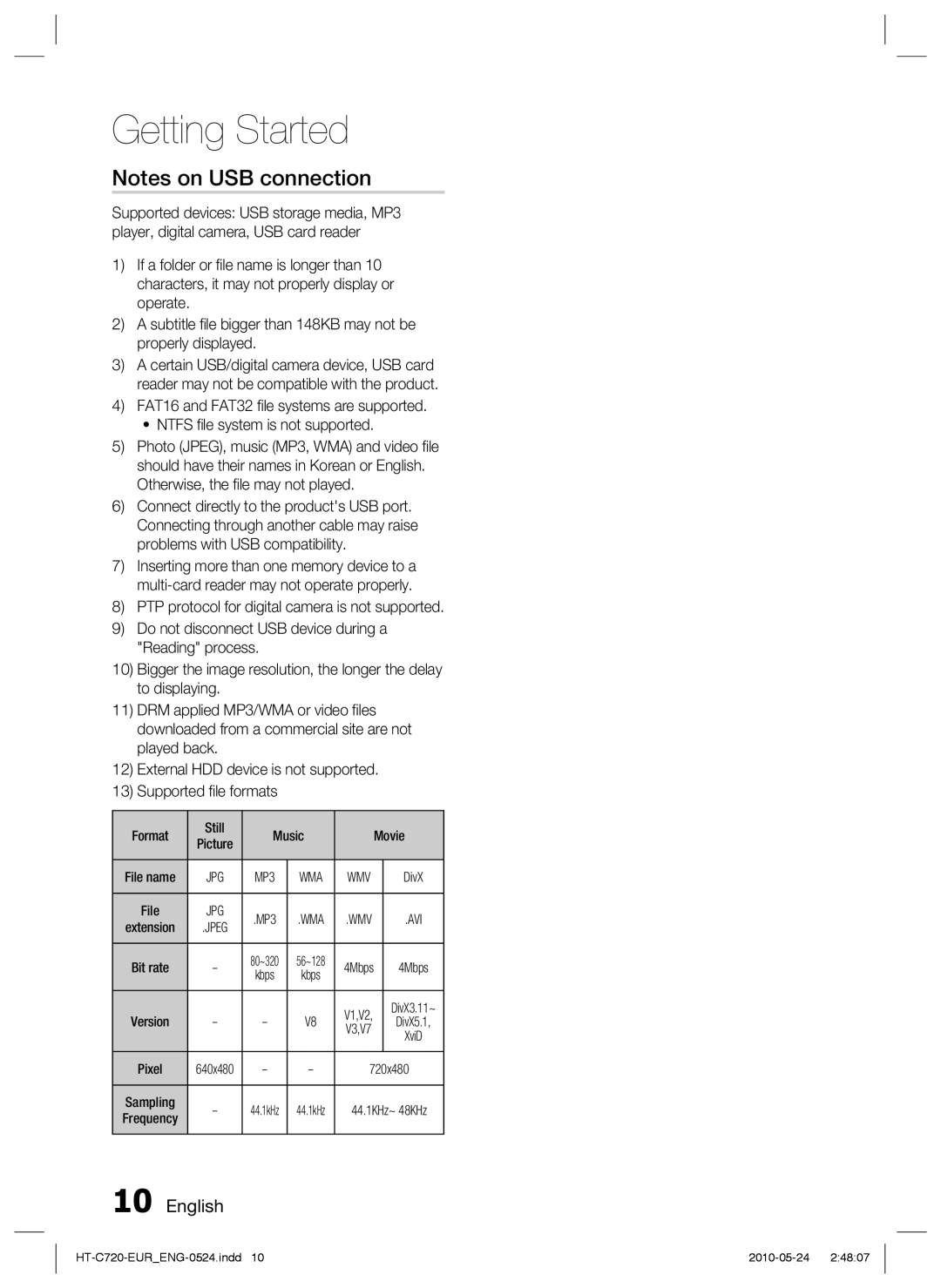 Samsung HT-C720/EDC, HT-C729/XEG, HT-C720/XEF, HT-C720/XEE manual Avi 