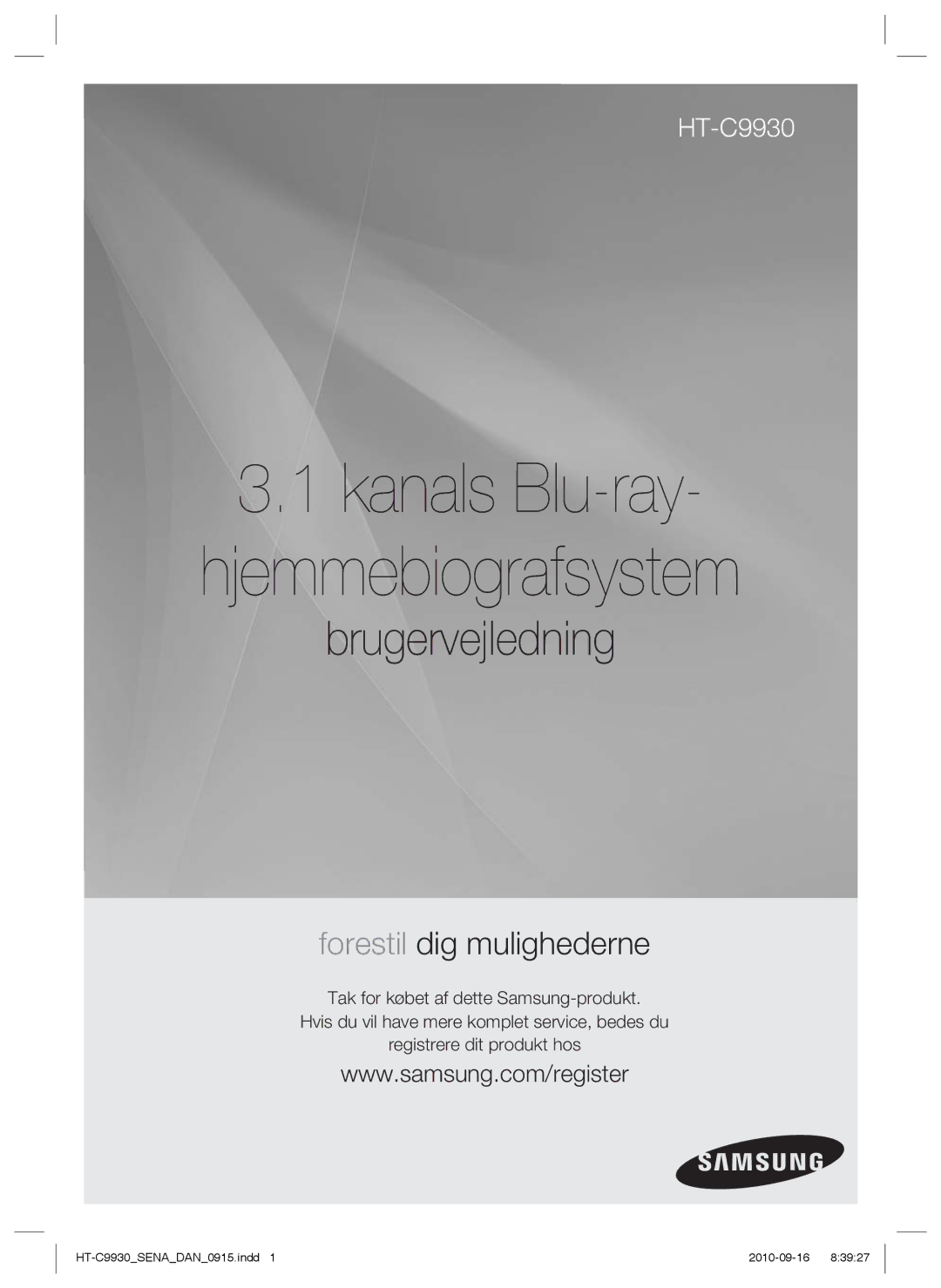 Samsung HT-C9930/XEE manual Kanals Blu-ray Hjemmebiografsystem 