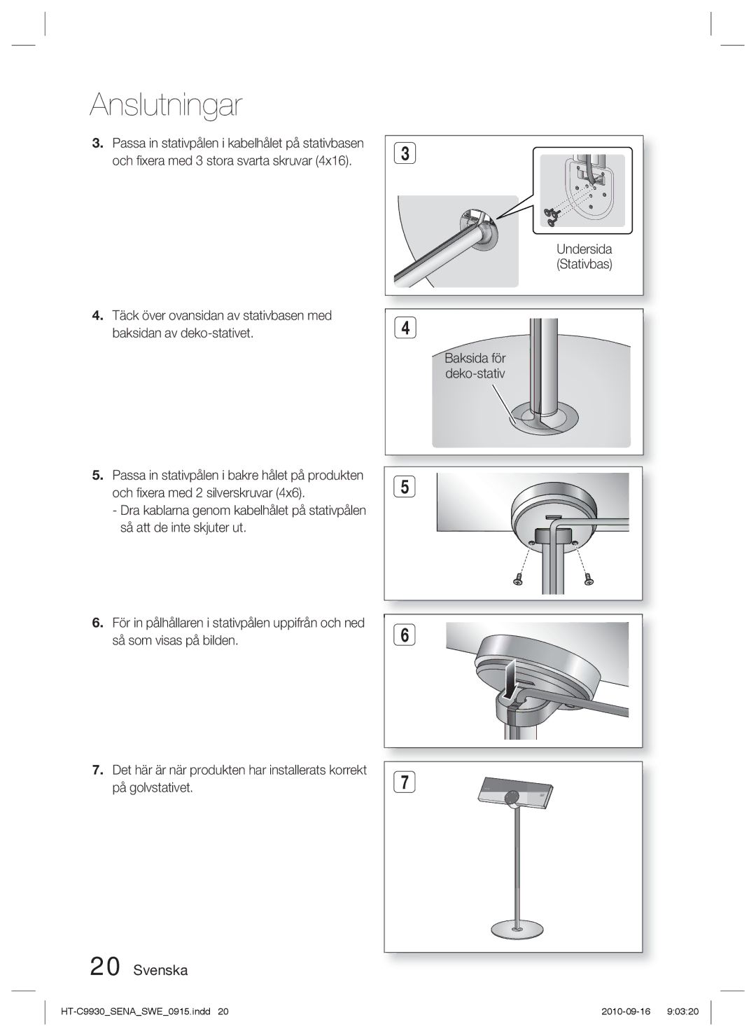 Samsung HT-C9930/XEE manual Anslutningar 