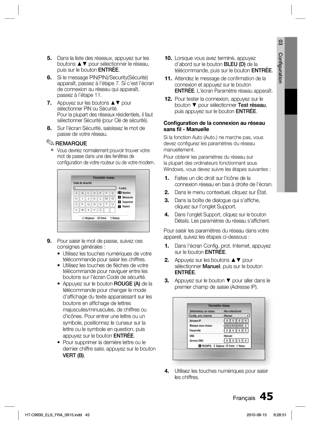 Samsung HT-C9930/XEF manual Pour saisir le mot de passe, suivez ces consignes générales 