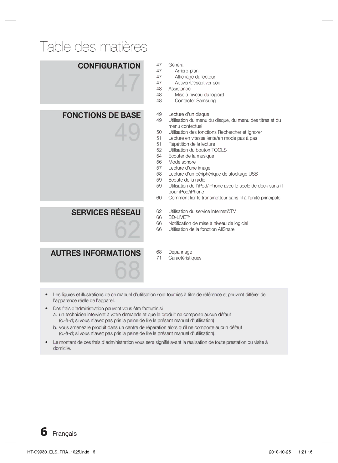 Samsung HT-C9930/XEF manual Table des matières 