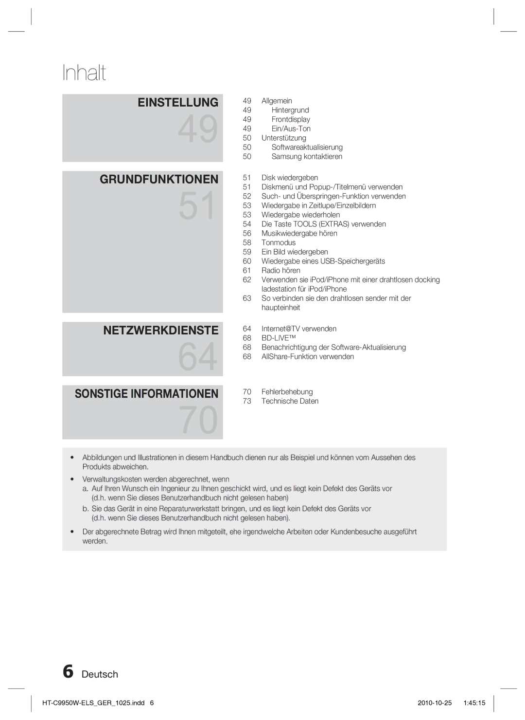 Samsung HT-C9950W/XEN Allgemein, Hintergrund, Frontdisplay, Ein/Aus-Ton, Unterstützung, Softwareaktualisierung, Tonmodus 