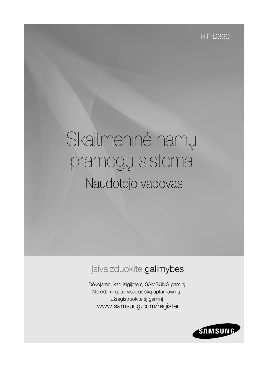 Samsung HT-D330/EN manual Skaitmeninė namų pramogų sistema 