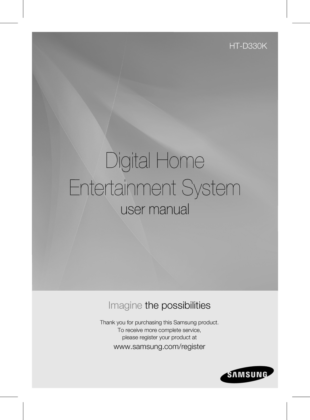 Samsung HT-D330K/UM, HT-D330K/ZN manual Digital Home Entertainment System 