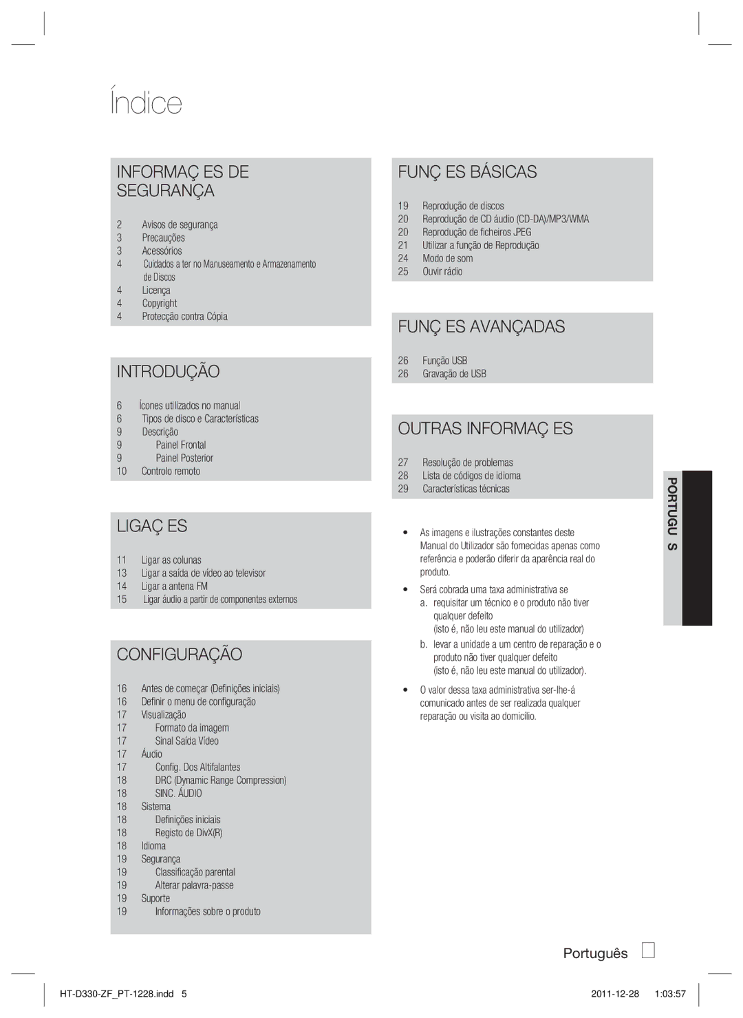 Samsung HT-D330/ZF manual 26 Função USB Gravação de USB, Resolução de problemas Lista de códigos de idioma 