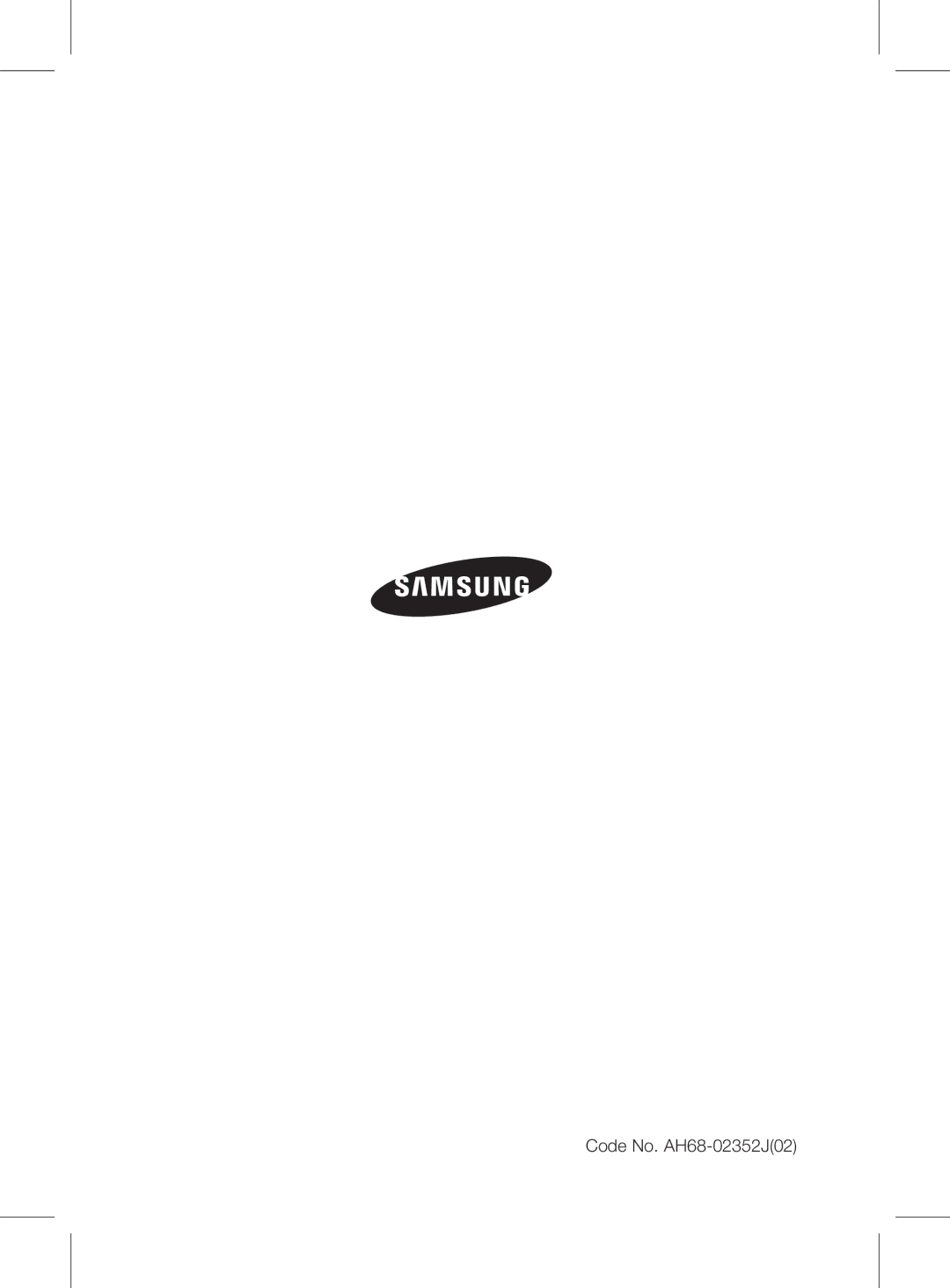 Samsung HT-D350K/XV manual Code No. AH68-02352J02 