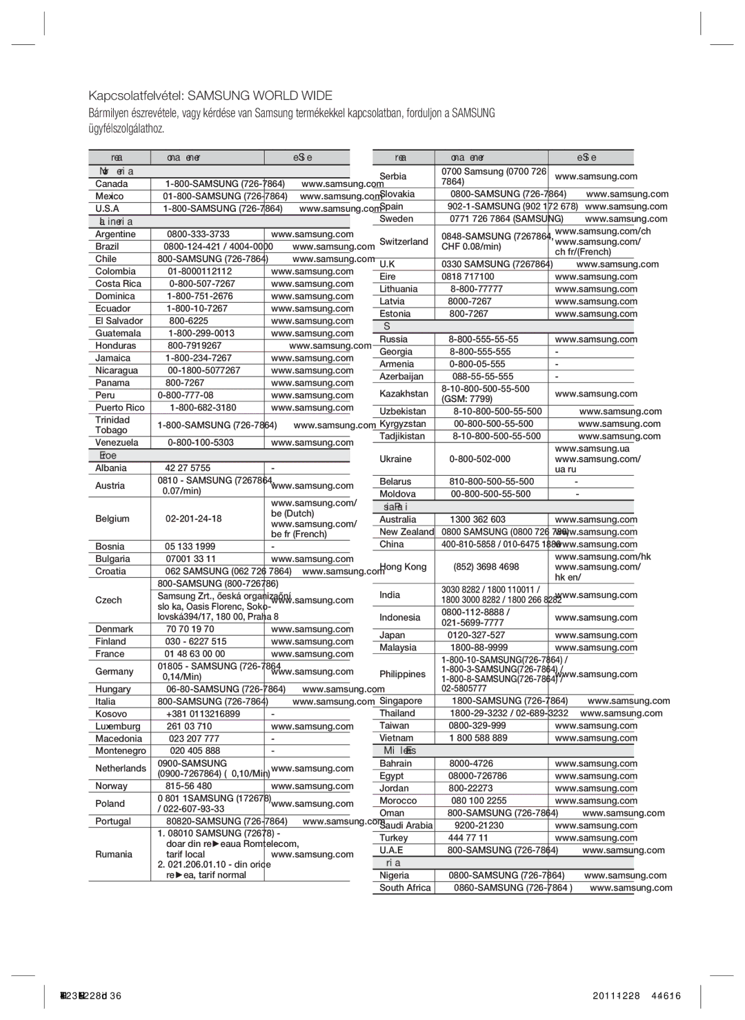 Samsung HT-D423H/XE, HT-D423H/EN manual ` Cis 