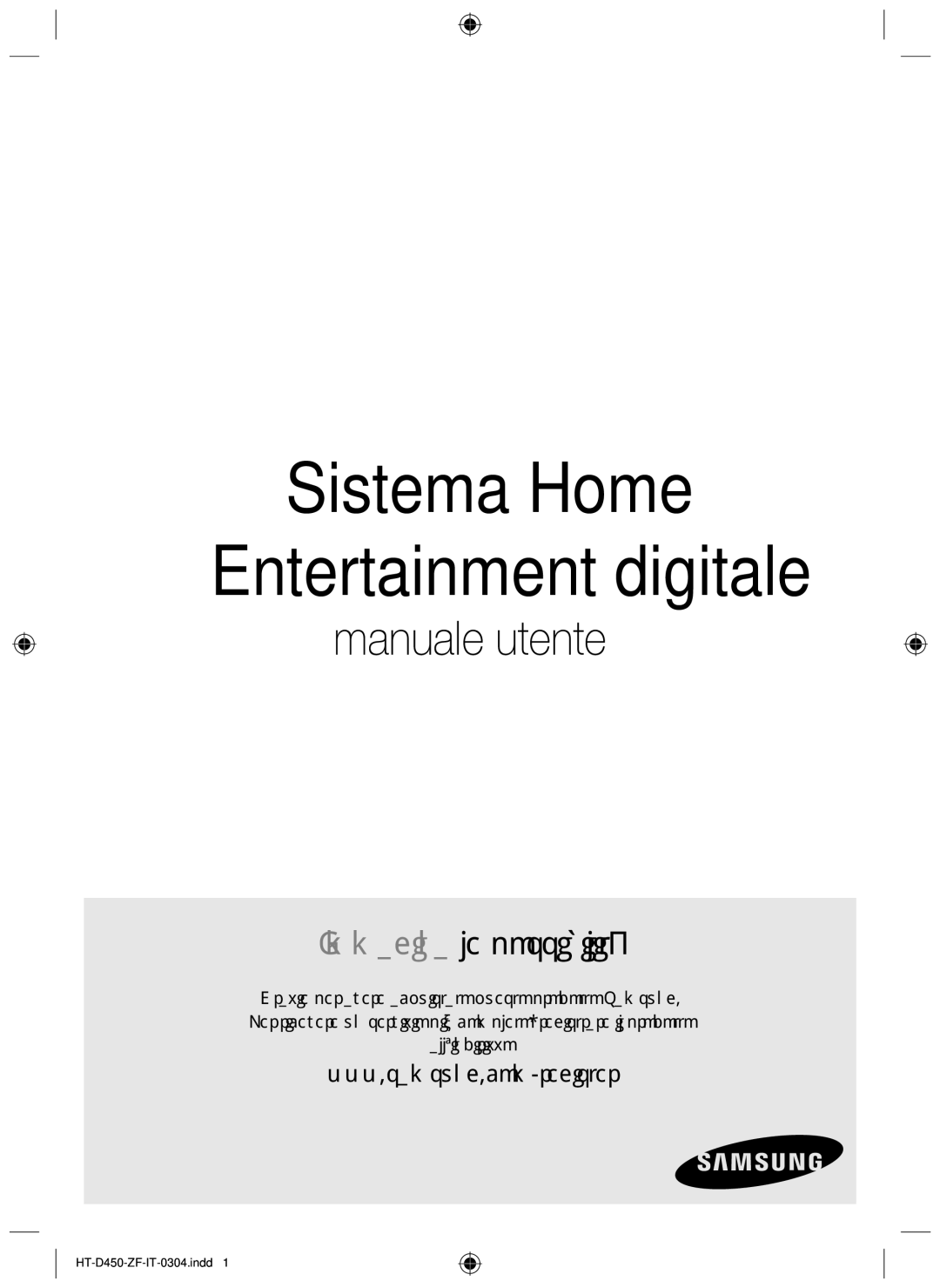 Samsung HT-D455, HT-D450, HT-D453 user manual Sistema Home Entertainment digitale 