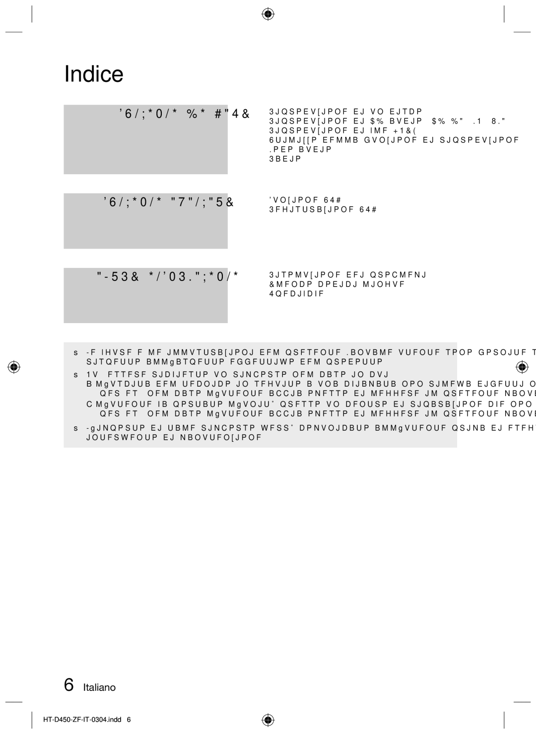 Samsung HT-D450, HT-D455, HT-D453 user manual Funzioni DI Base Funzioni Avanzate 