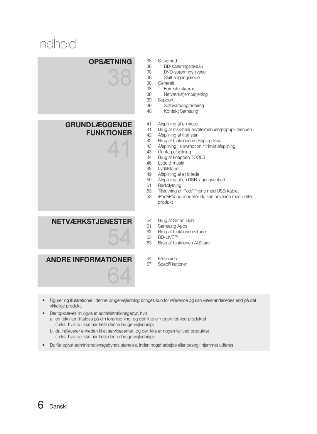 Samsung HT-D4500/XE manual Netværkstjenester Andre Informationer 