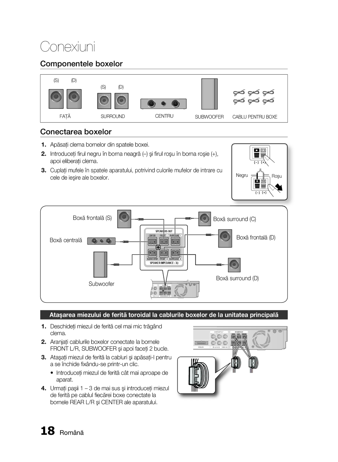 Samsung HT-D5000/EN manual Conexiuni 