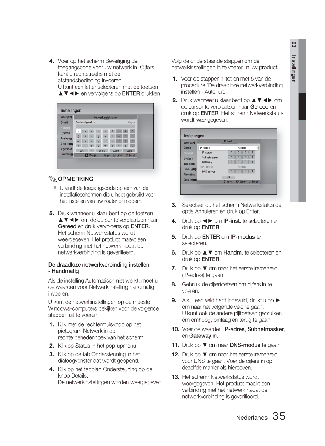 Samsung HT-D5000/ZF, HT-D5000/XN, HT-D5000/EN manual De netwerkinstellingen worden weergegeven 