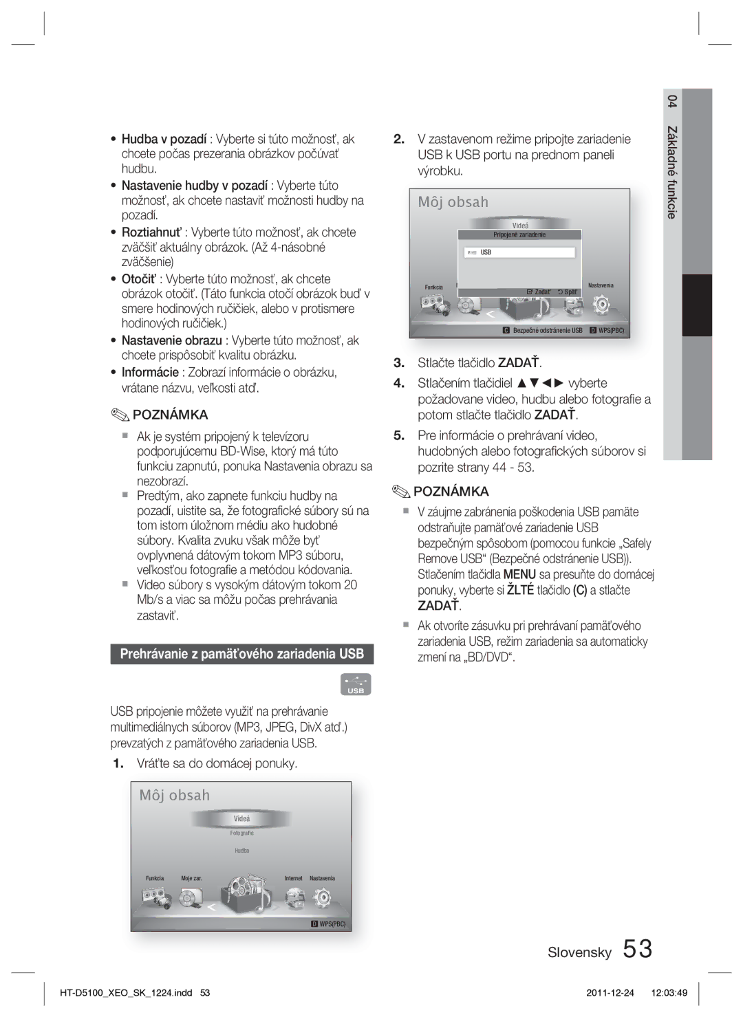 Samsung HT-D5100/XE, HT-D5100/EN manual Vráťte sa do domácej ponuky, Výrobku 