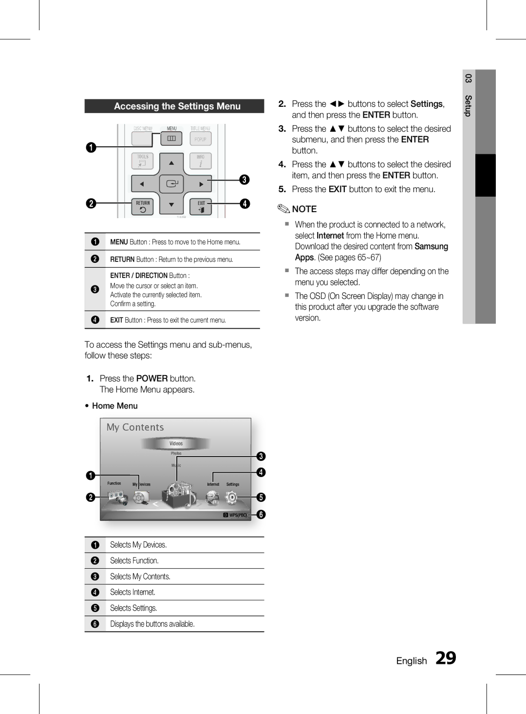 Samsung HT-D5150K/SQ, HT-D5150K/ZN, HT-D5150K/UM manual My Contents 