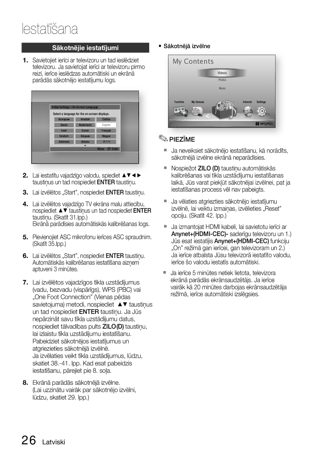 Samsung HT-D5200/EN manual Iestatīšana 