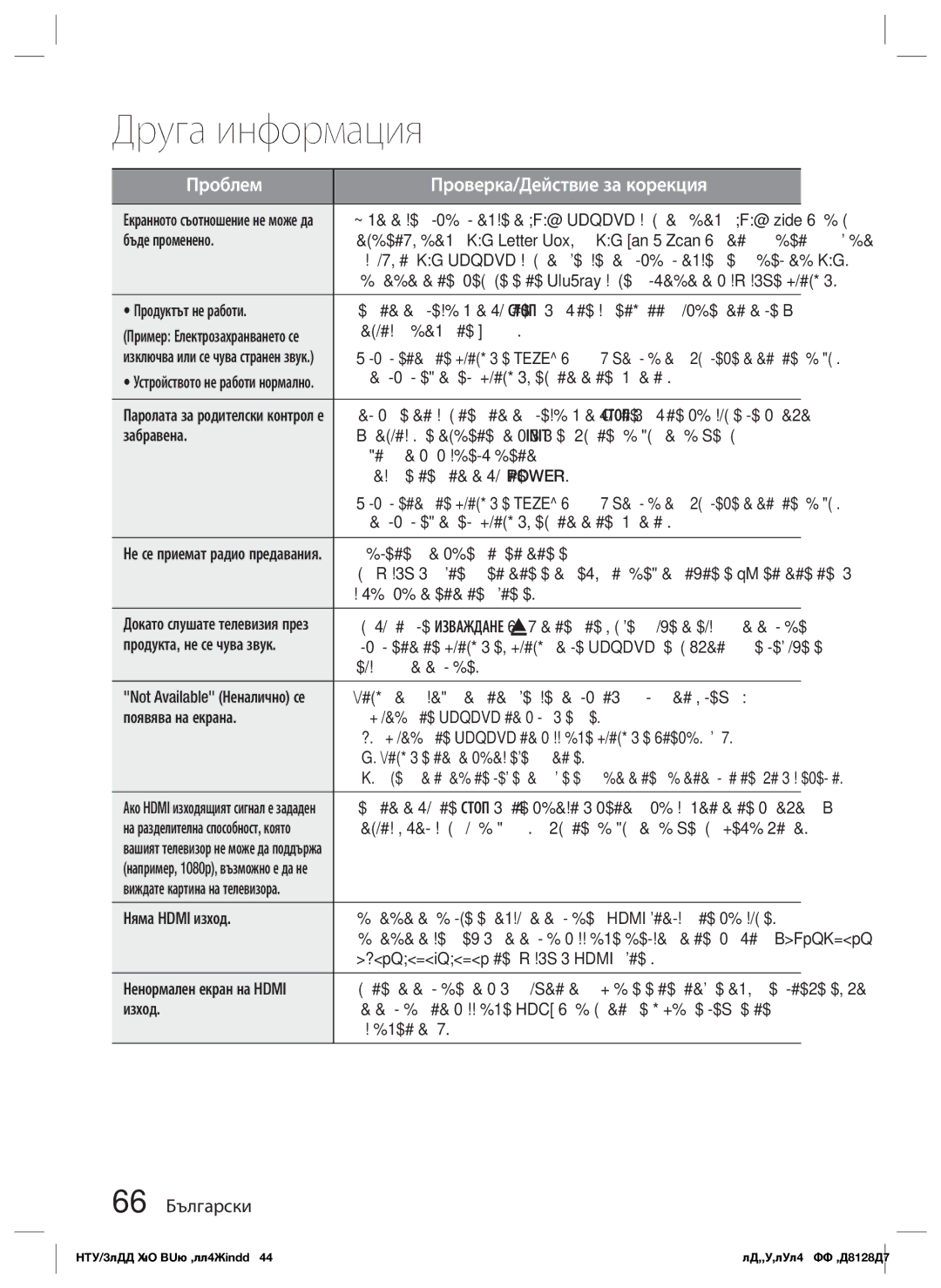 Samsung HT-D5200/EN manual 66 Български 