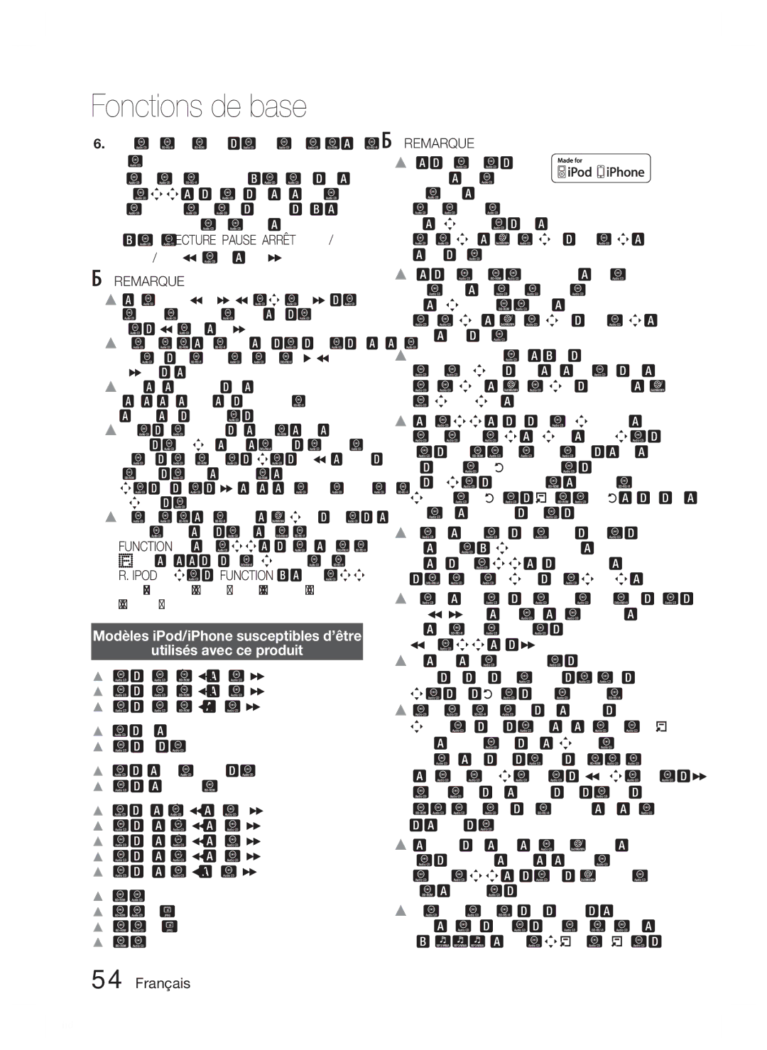 Samsung HT-D5200/XN, HT-D5200/EN manual Sélectionnez le ﬁchier vidéo que vous souhaitez visionner,  « Made for iPod » 