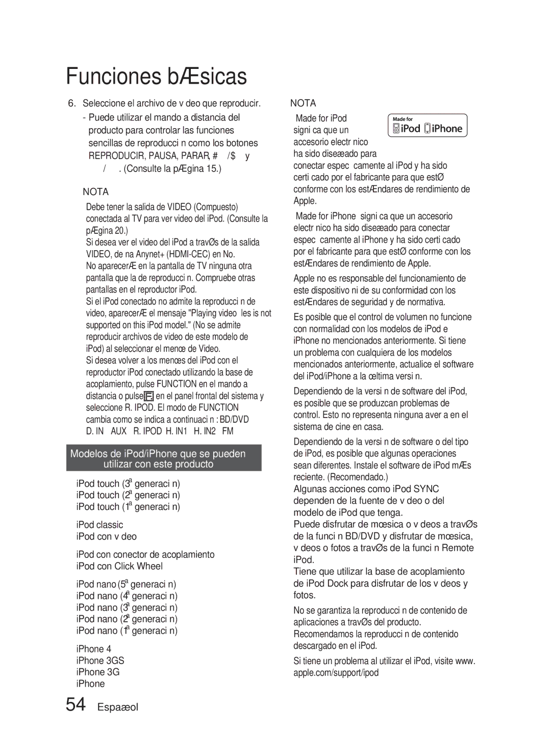 Samsung HT-D5200/ZF manual Distancia o pulse, IN1 H. IN2 FM,  Made for iPod, Seleccione R. IPOD. El modo de Function 