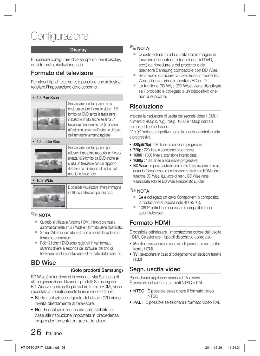 Samsung HT-D555/EN, HT-D550/XN, HT-D555/TK, HT-D550/EN Formato del televisore, Risoluzione, Formato Hdmi, Segn. uscita video 