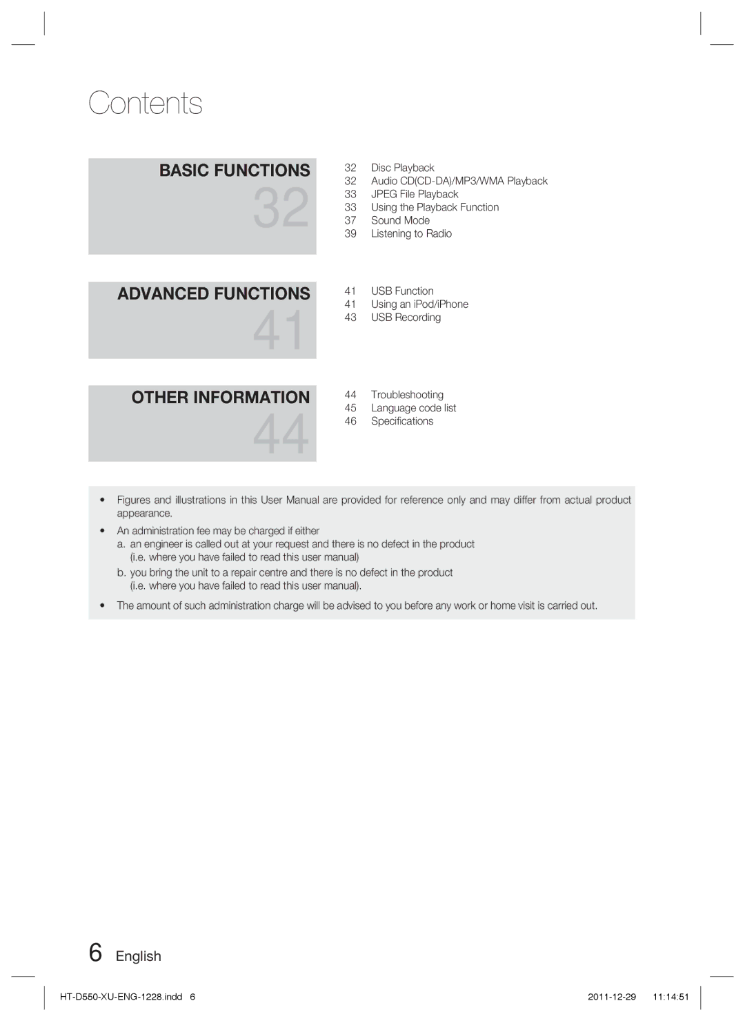 Samsung HT-D550/ZF manual Disc Playback, Jpeg File Playback, Using the Playback Function, Sound Mode, Listening to Radio 