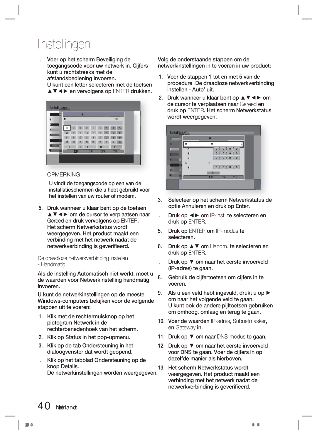 Samsung HT-D5550/ZF, HT-D5530/XN, HT-D5500/XN manual Klik op het tabblad Ondersteuning op de knop Details, Netwerk IP-adres 