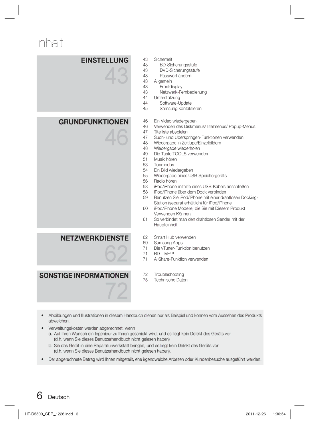 Samsung HT-D5550/EN manual BD-Sicherungsstufe, DVD-Sicherungsstufe, Passwort ändern, Allgemein, Frontdisplay, Unterstützung 