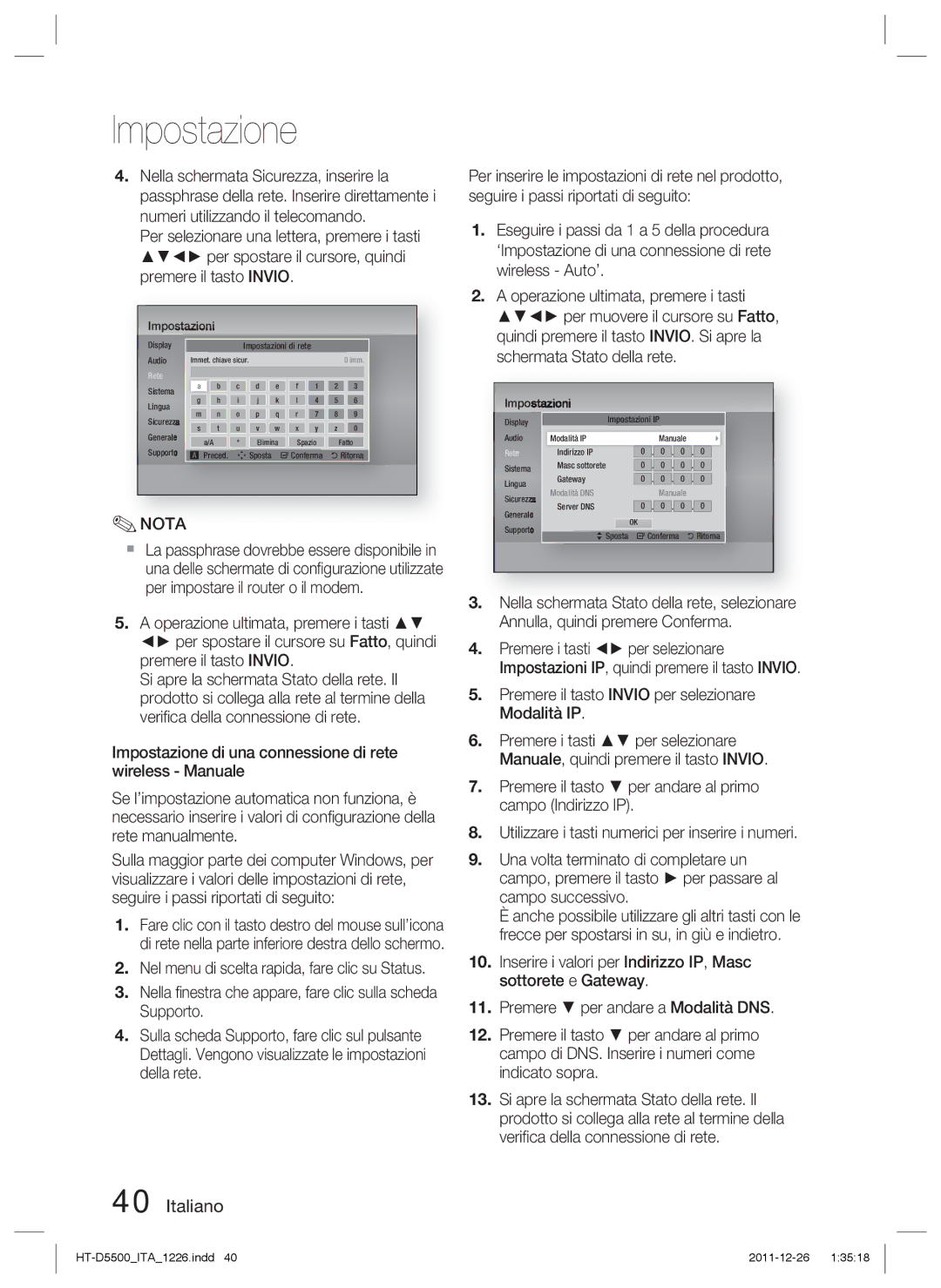 Samsung HT-D5550/ZF, HT-D5530/ZF, HT-D5500/ZF manual Imm 