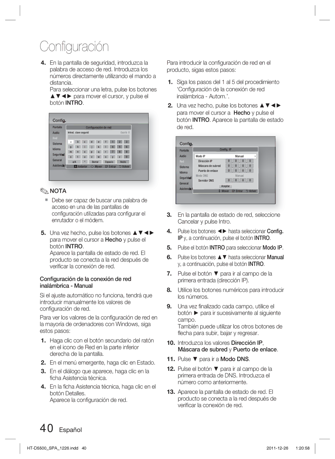 Samsung HT-D5550/ZF, HT-D5530/ZF, HT-D5500/ZF manual Asistencia técnicoa Anterior m Mover Entrar Volver 