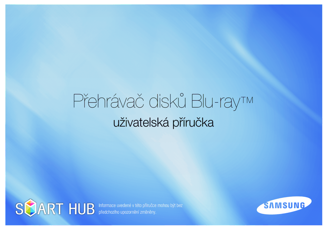 Samsung HT-D5500/ZA, HT-D5550/EN, HT-D7200/EN, HT-D5000/EN, HT-D5500/EN manual Přehrávač disků Blu-ray, Uživatelská příručka 