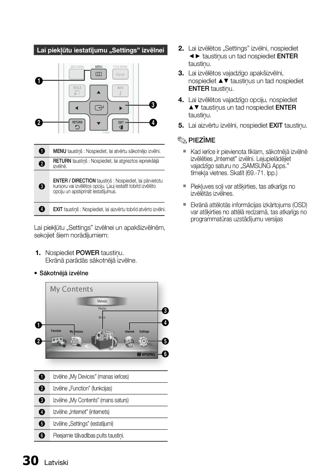 Samsung HT-D5550/EN manual My Contents 