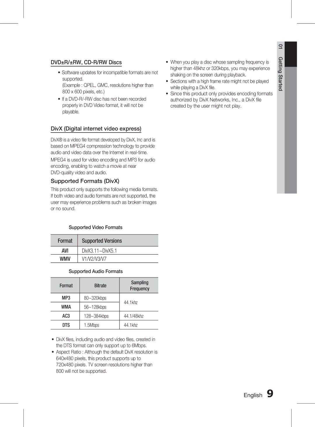 Samsung HT-D555WK/UM DVD±R/±RW, CD-R/RW Discs, DivX Digital internet video express, Supported Formats DivX, V1/V2/V3/V7 