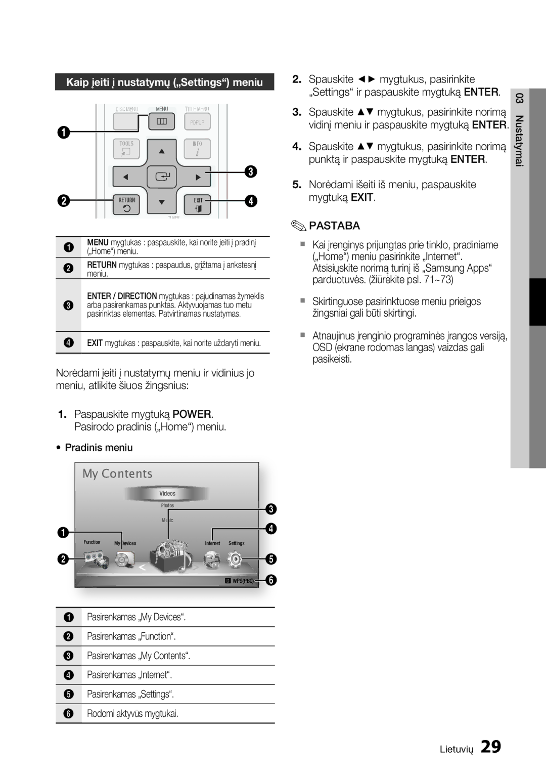 Samsung HT-D6750W/EN manual My Contents 