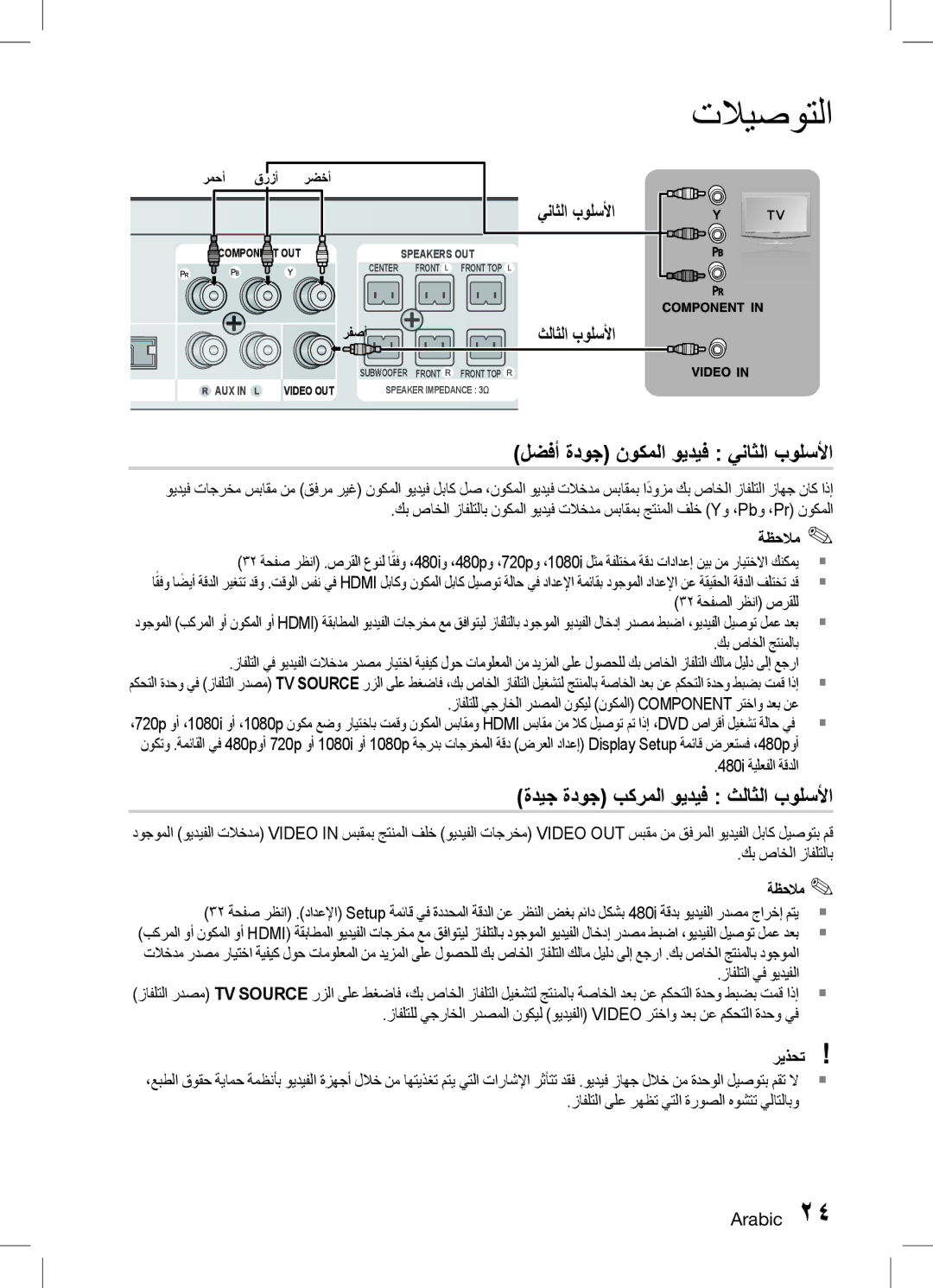 Samsung HT-D6750WK/SQ manual لضفأ ةدوج نوكملا ويديف يناثلا بولسلأا, ةديج ةدوج بكرملا ويديف ثلاثلا بولسلأا 