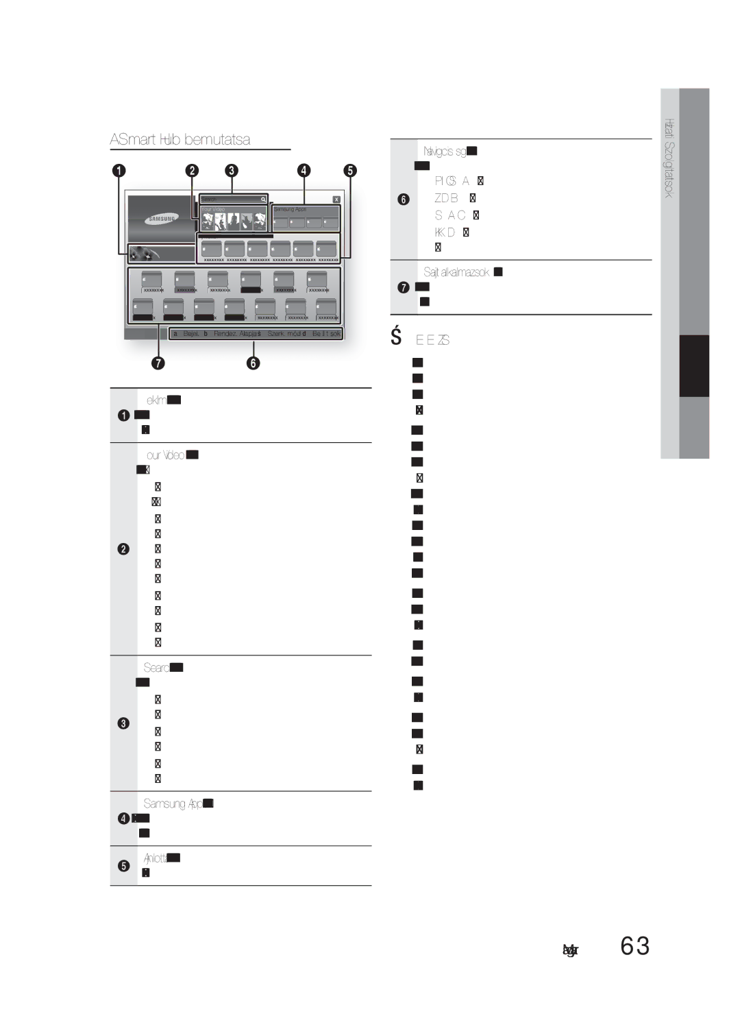 Samsung HT-D6750W/EN, HT-D6750W/ZF manual Smart Hub bemutatása, Ez a funkció nem minden régióban elérhető 