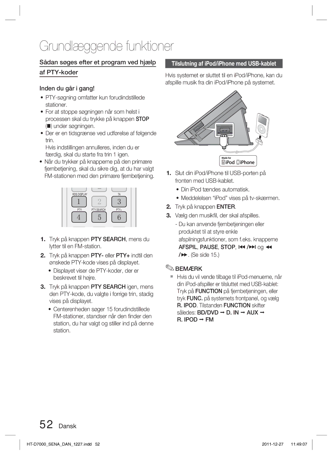 Samsung HT-D7000/XE manual Sådan søges efter et program ved hjælp, Af PTY-koder, Inden du går i gang 