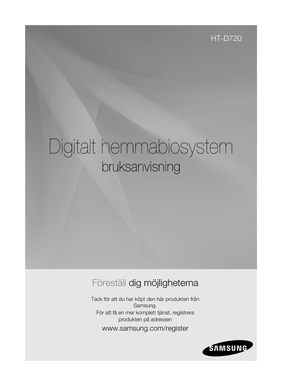 Samsung HT-D720/XE manual Digitalt hemmabiosystem 