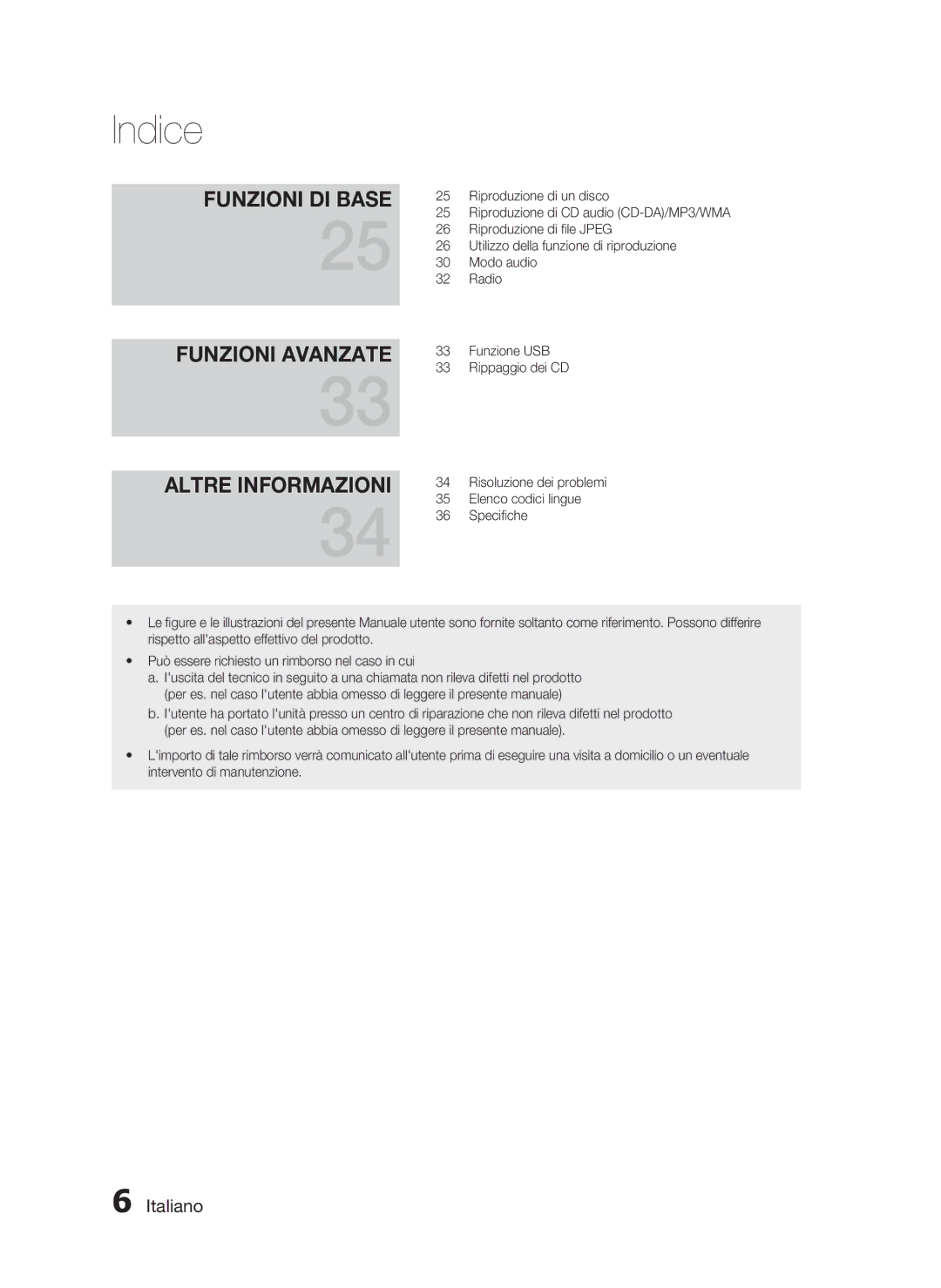 Samsung HT-D720/ZF manual Funzioni DI Base Funzioni Avanzate 