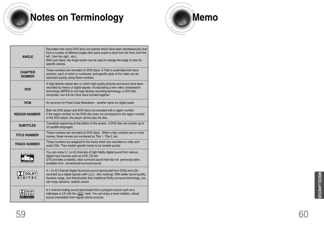 Samsung HTDB120TH/HAO, HT-DB120 manual Specific scenes, Comprises two 0.6 mm thick discs bonded together, Subtitle languages 